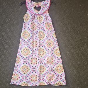 Girls Sleeveless Floral Medallion Sundress - Pink Yellow Blue